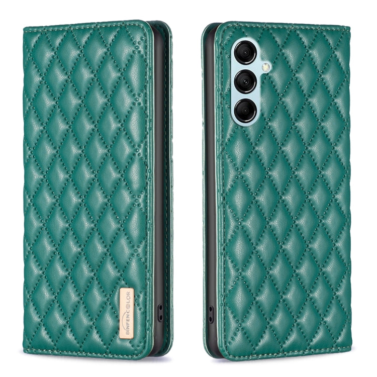 For Samsung Galaxy M14 5G Diamond Lattice Magnetic Leather Flip Phone Case