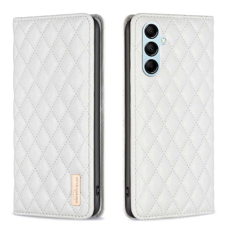 For Samsung Galaxy M14 5G Diamond Lattice Magnetic Leather Flip Phone Case