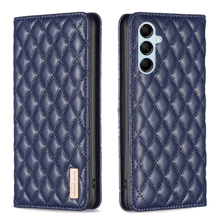 For Samsung Galaxy M14 5G Diamond Lattice Magnetic Leather Flip Phone Case