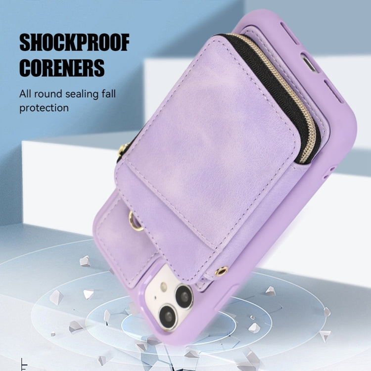 For iPhone 11 Zipper Card Bag Back Cover Phone Case