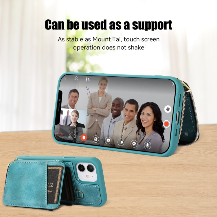 For iPhone 11 Zipper Card Bag Back Cover Phone Case