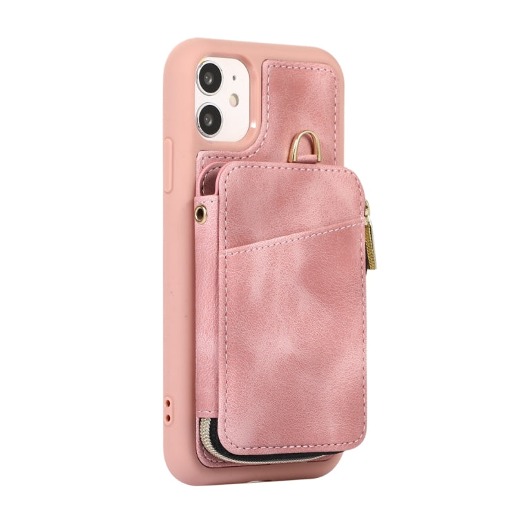 For iPhone 11 Zipper Card Bag Back Cover Phone Case