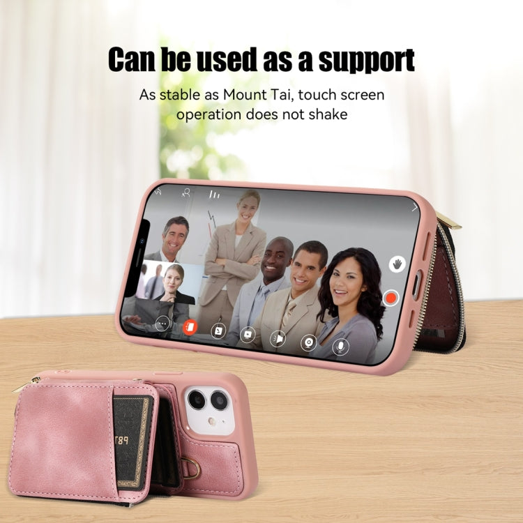 For iPhone 11 Zipper Card Bag Back Cover Phone Case
