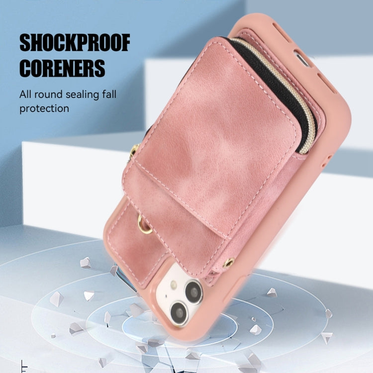 For iPhone 11 Zipper Card Bag Back Cover Phone Case