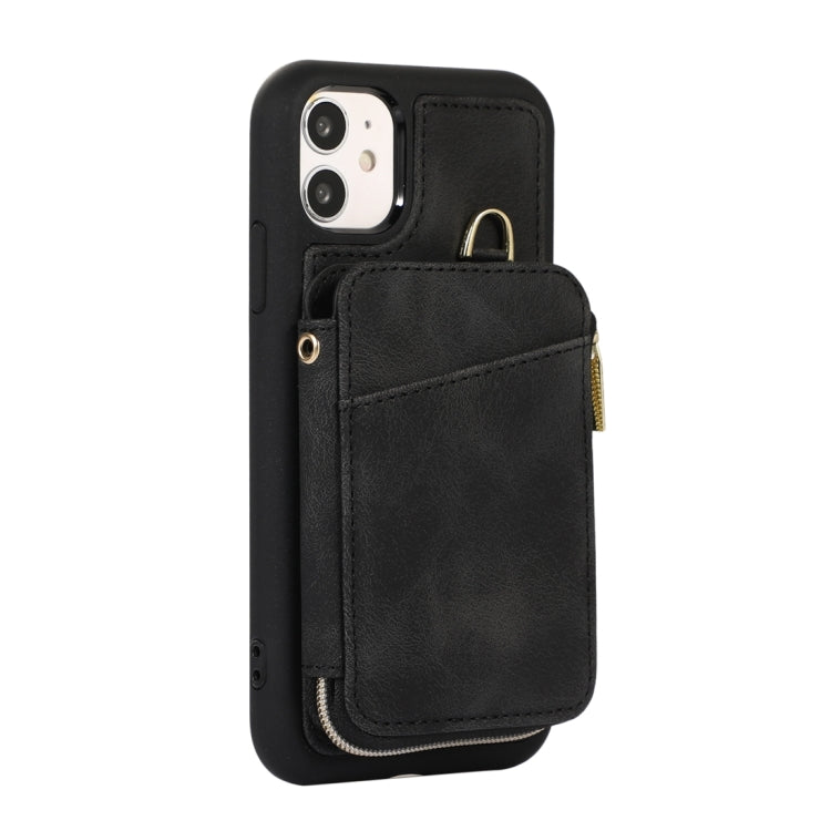 For iPhone 11 Zipper Card Bag Back Cover Phone Case