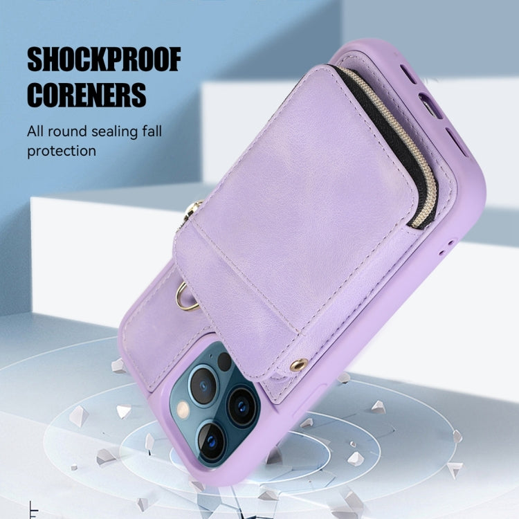 For iPhone 11 Pro Zipper Card Bag Back Cover Phone Case