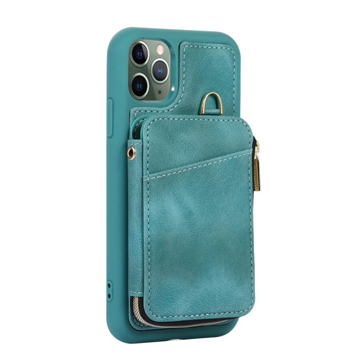 For iPhone 11 Pro Zipper Card Bag Back Cover Phone Case