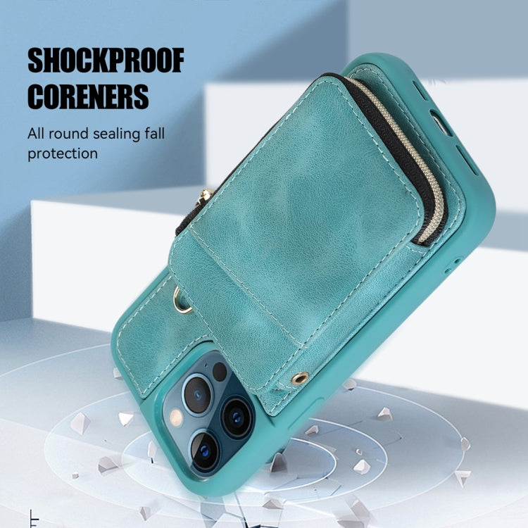 For iPhone 11 Pro Zipper Card Bag Back Cover Phone Case