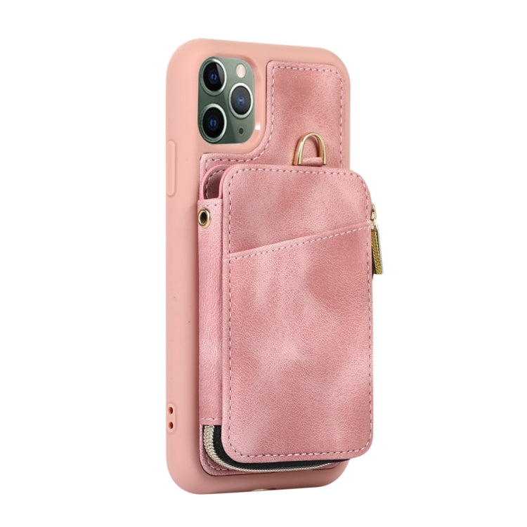 For iPhone 11 Pro Zipper Card Bag Back Cover Phone Case