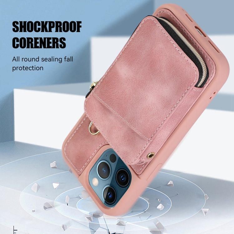 For iPhone 11 Pro Zipper Card Bag Back Cover Phone Case