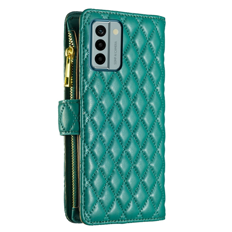 For Nokia G22 Diamond Lattice Zipper Wallet Leather Flip Phone Case