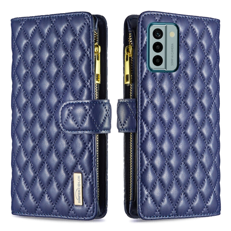 For Nokia G22 Diamond Lattice Zipper Wallet Leather Flip Phone Case