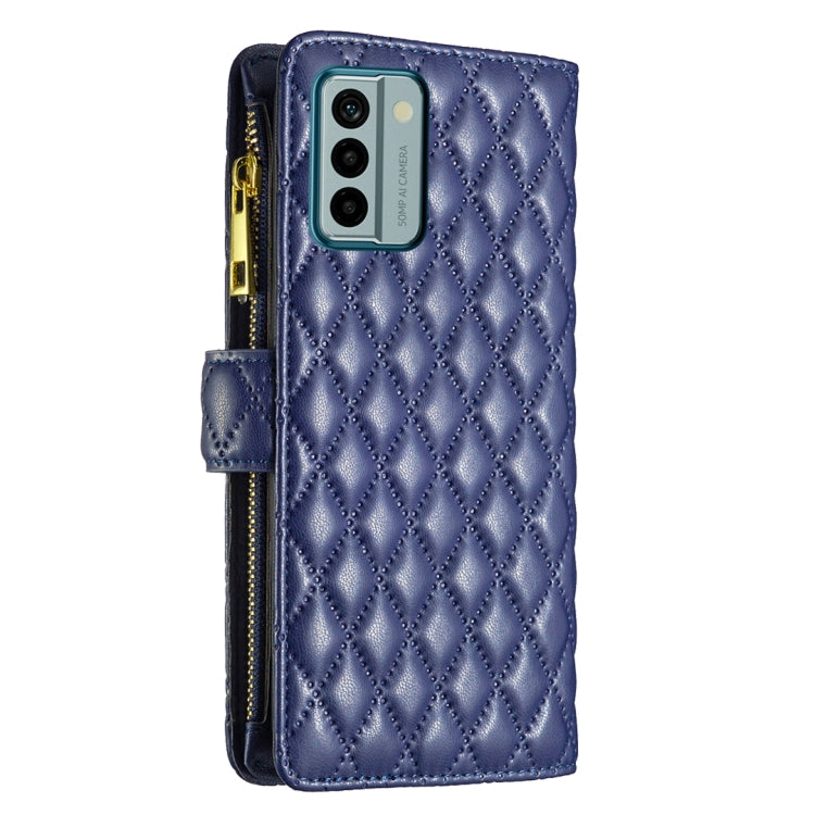 For Nokia G22 Diamond Lattice Zipper Wallet Leather Flip Phone Case