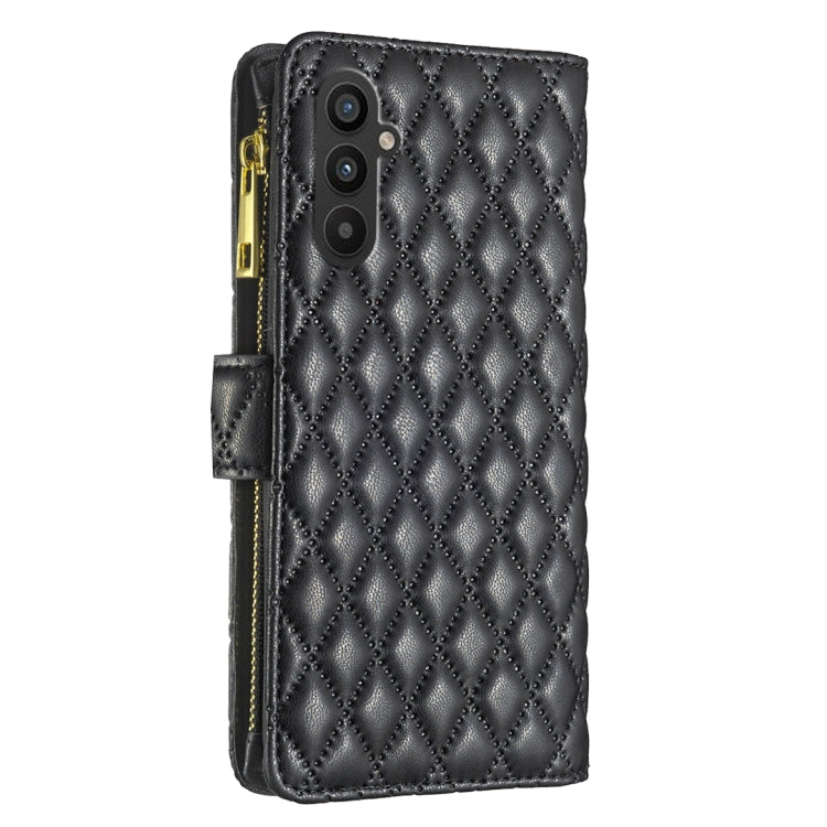 For Samsung Galaxy A24 4G Diamond Lattice Zipper Wallet Leather Flip Phone Case