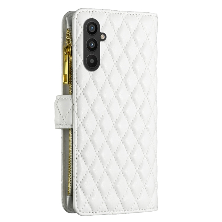 For Samsung Galaxy A24 4G Diamond Lattice Zipper Wallet Leather Flip Phone Case