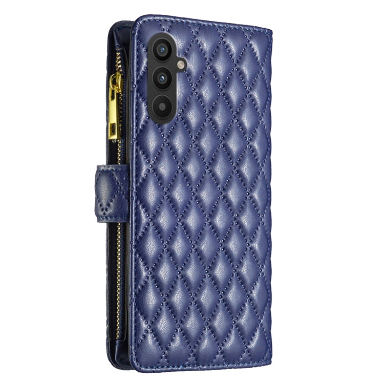 For Samsung Galaxy A24 4G Diamond Lattice Zipper Wallet Leather Flip Phone Case
