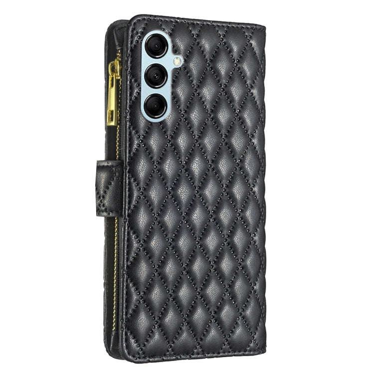 For Samsung Galaxy M14 5G Diamond Lattice Zipper Wallet Leather Flip Phone Case