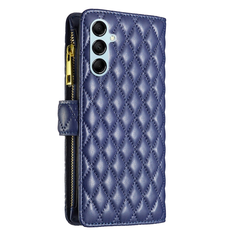 For Samsung Galaxy M14 5G Diamond Lattice Zipper Wallet Leather Flip Phone Case