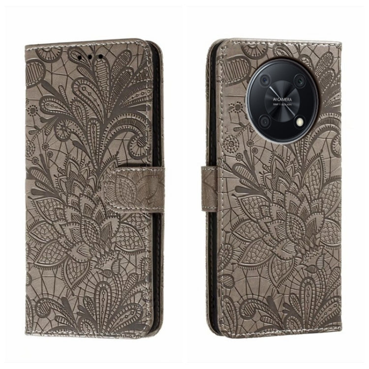 For Huawei Enjoy 50 Pro Lace Flower Embossing Flip Leather Phone Case