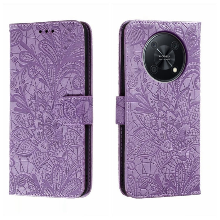For Huawei Enjoy 50 Pro Lace Flower Embossing Flip Leather Phone Case