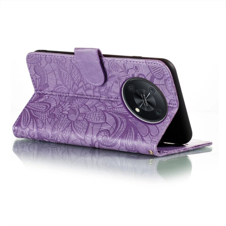 For Huawei Enjoy 50 Pro Lace Flower Embossing Flip Leather Phone Case