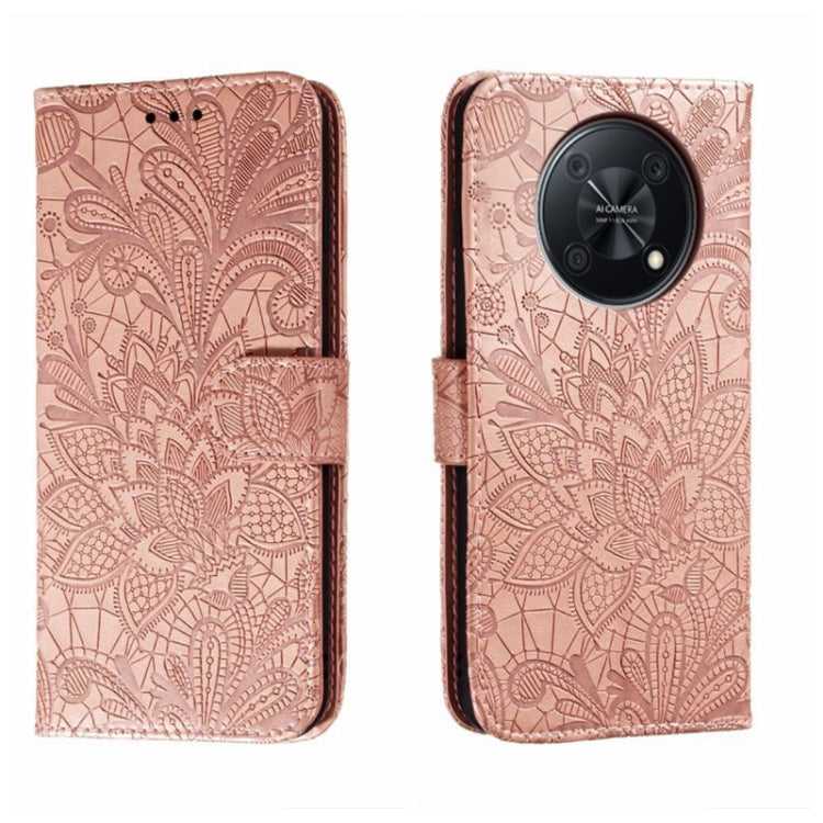 For Huawei Enjoy 50 Pro Lace Flower Embossing Flip Leather Phone Case