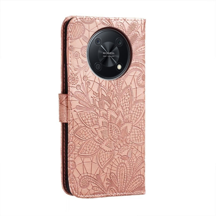For Huawei Enjoy 50 Pro Lace Flower Embossing Flip Leather Phone Case