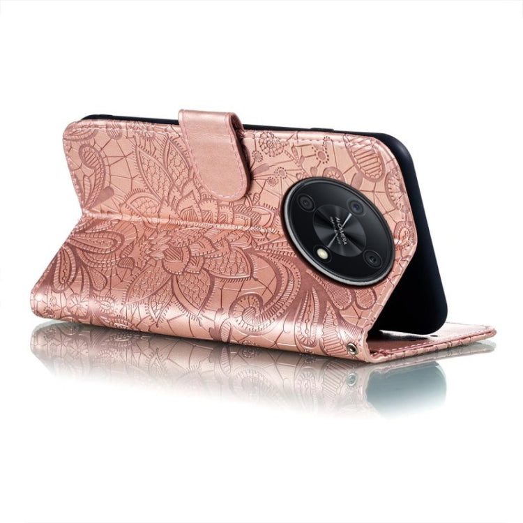 For Huawei Enjoy 50 Pro Lace Flower Embossing Flip Leather Phone Case