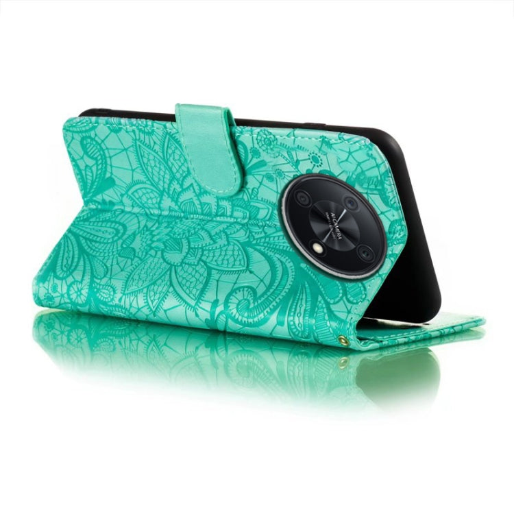 For Huawei Enjoy 50 Pro Lace Flower Embossing Flip Leather Phone Case