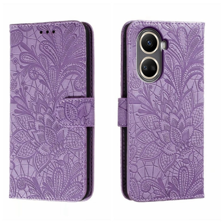 For Huawei nova 10 SE Lace Flower Embossing Flip Leather Phone Case
