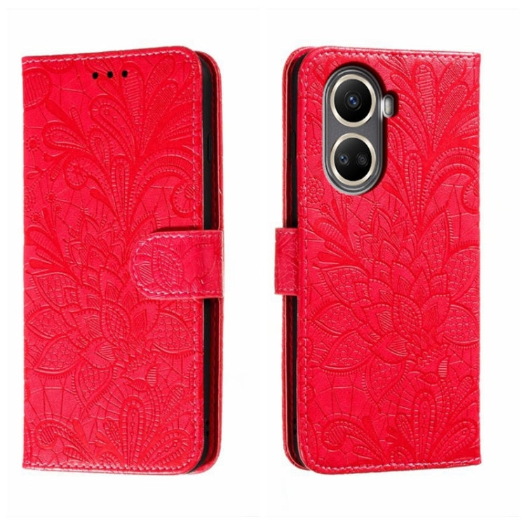 For Huawei nova 10 SE Lace Flower Embossing Flip Leather Phone Case