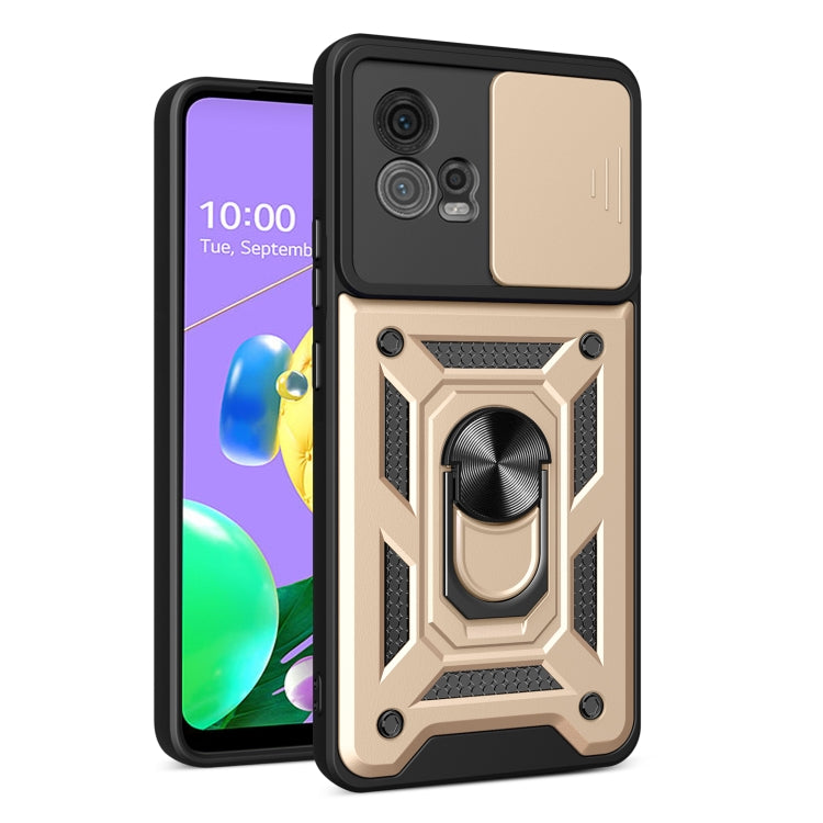 For Motorola Moto G72 Sliding Camera Cover Design TPU+PC Phone Case
