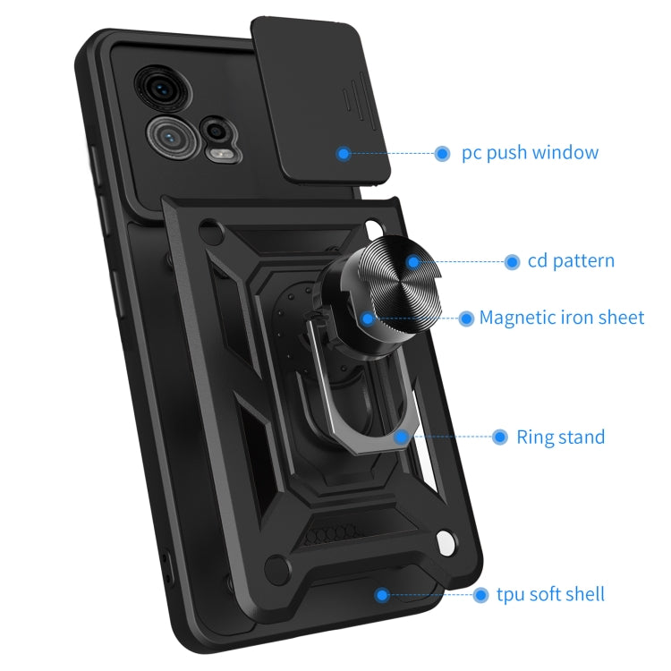 For Motorola Moto G72 Sliding Camera Cover Design TPU+PC Phone Case