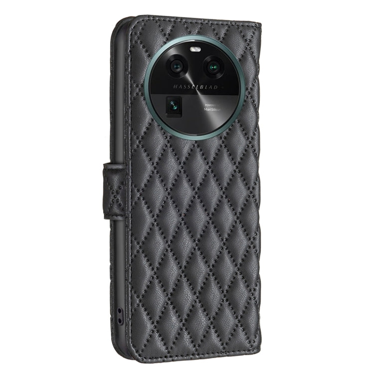 For OPPO Find X6 5G Diamond Lattice Wallet Leather Flip Phone Case