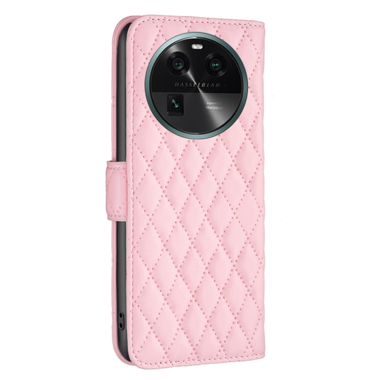 For OPPO Find X6 5G Diamond Lattice Wallet Leather Flip Phone Case