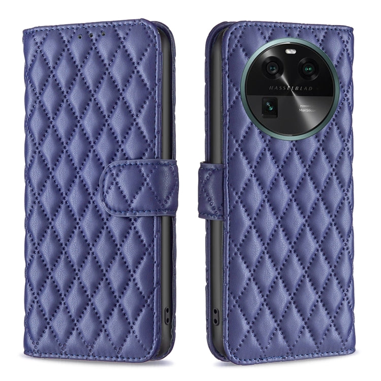 For OPPO Find X6 5G Diamond Lattice Wallet Leather Flip Phone Case