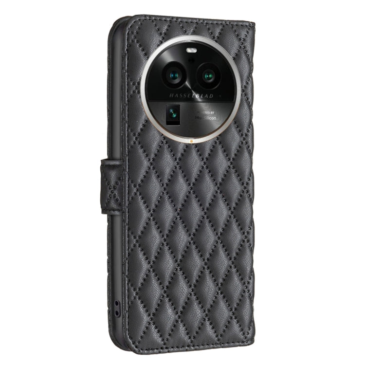 For OPPO Find X6 Pro 5G Diamond Lattice Wallet Leather Flip Phone Case