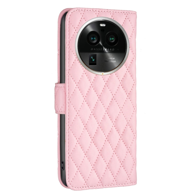 For OPPO Find X6 Pro 5G Diamond Lattice Wallet Leather Flip Phone Case