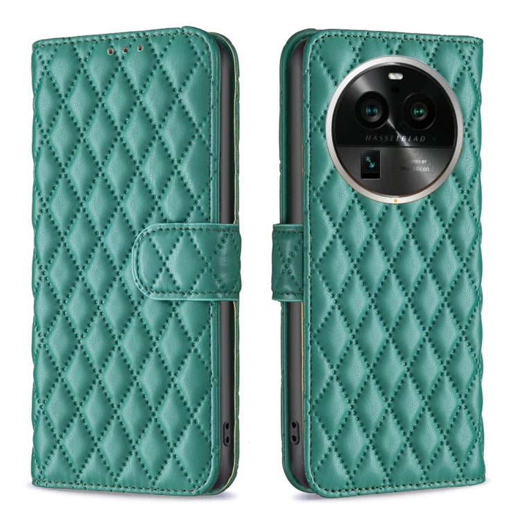 For OPPO Find X6 Pro 5G Diamond Lattice Wallet Leather Flip Phone Case