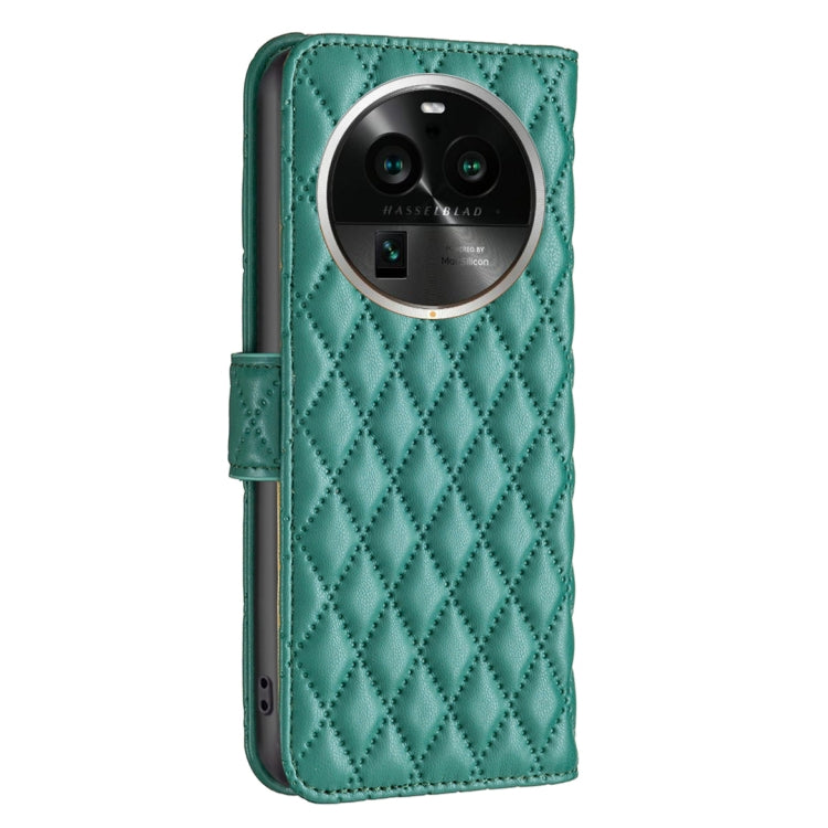 For OPPO Find X6 Pro 5G Diamond Lattice Wallet Leather Flip Phone Case