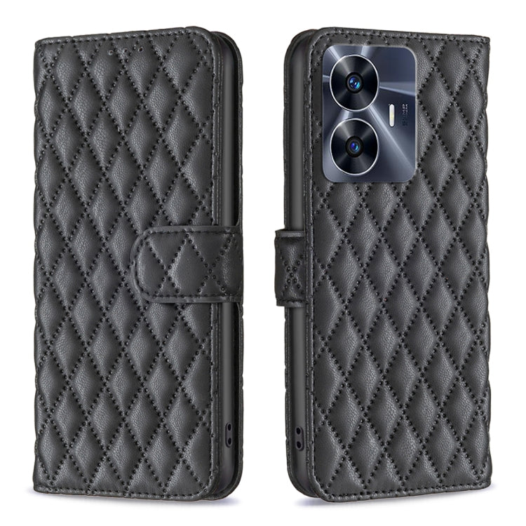 For Realme C55 Diamond Lattice Wallet Leather Flip Phone Case