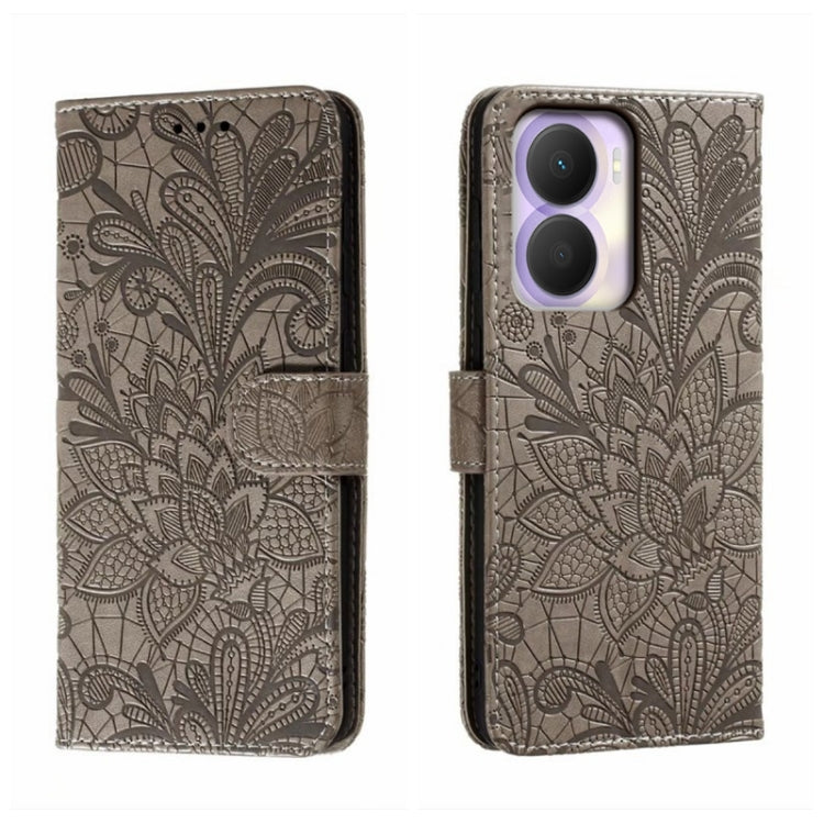 For Honor Play 40 Plus Lace Flower Embossing Flip Leather Phone Case