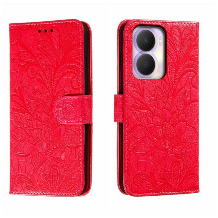 For Honor Play 40 Plus Lace Flower Embossing Flip Leather Phone Case