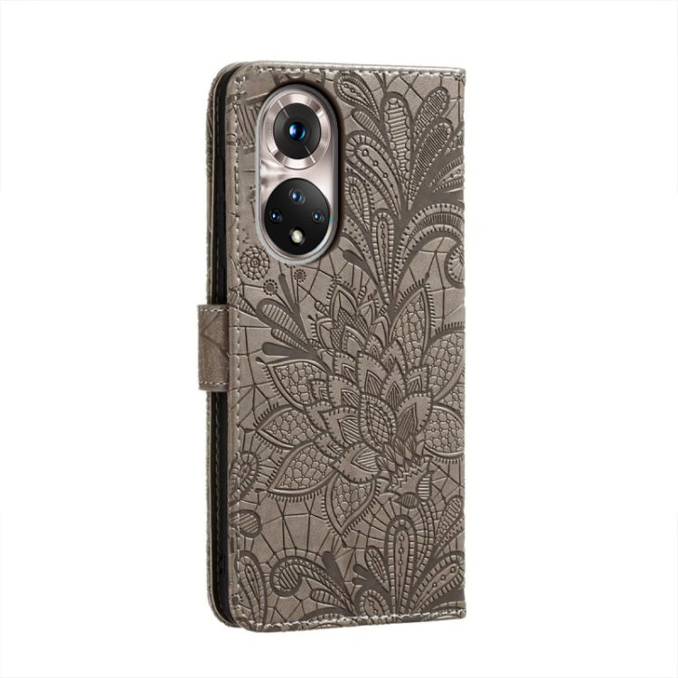 For Honor 50 Lace Flower Embossing Flip Leather Phone Case