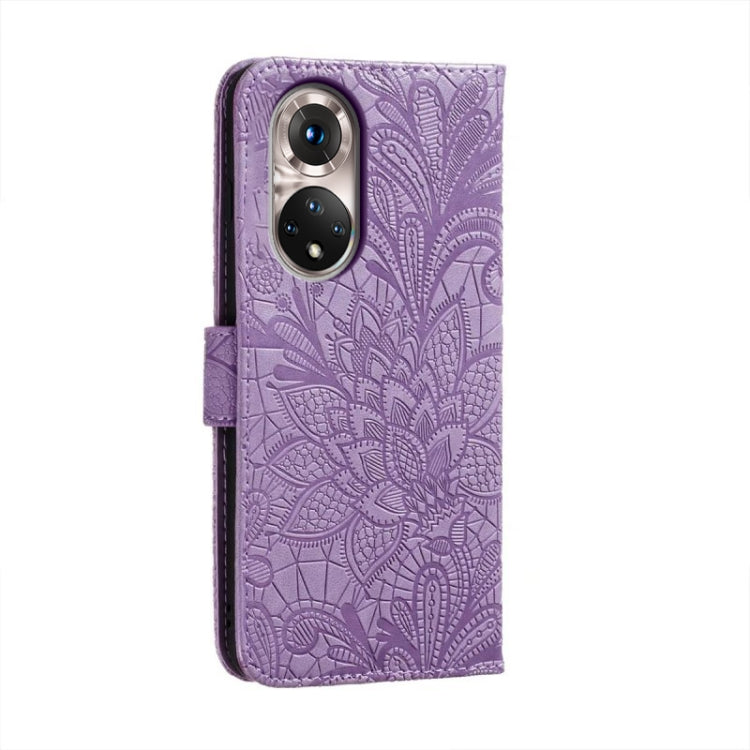 For Honor 50 Lace Flower Embossing Flip Leather Phone Case