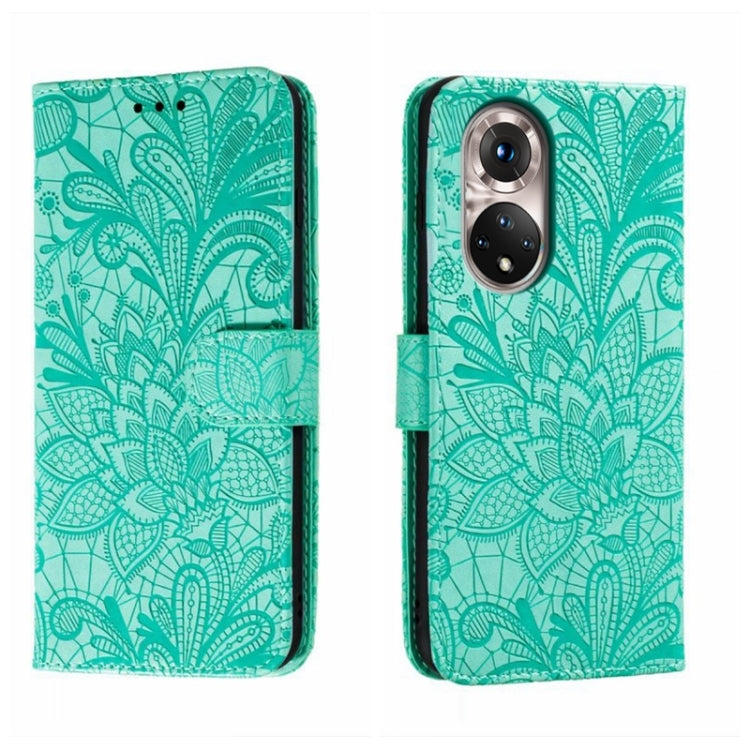 For Honor 50 Lace Flower Embossing Flip Leather Phone Case
