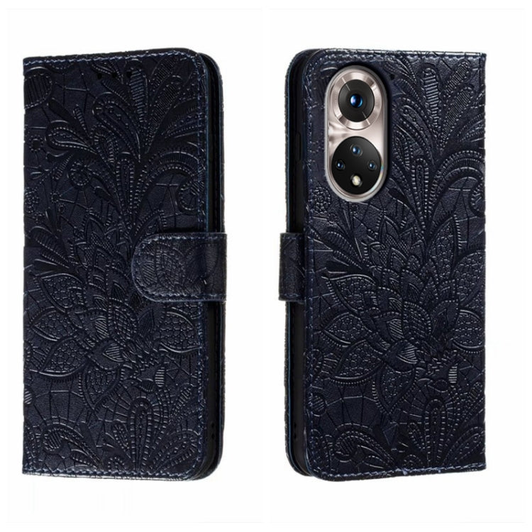 For Honor 50 Lace Flower Embossing Flip Leather Phone Case