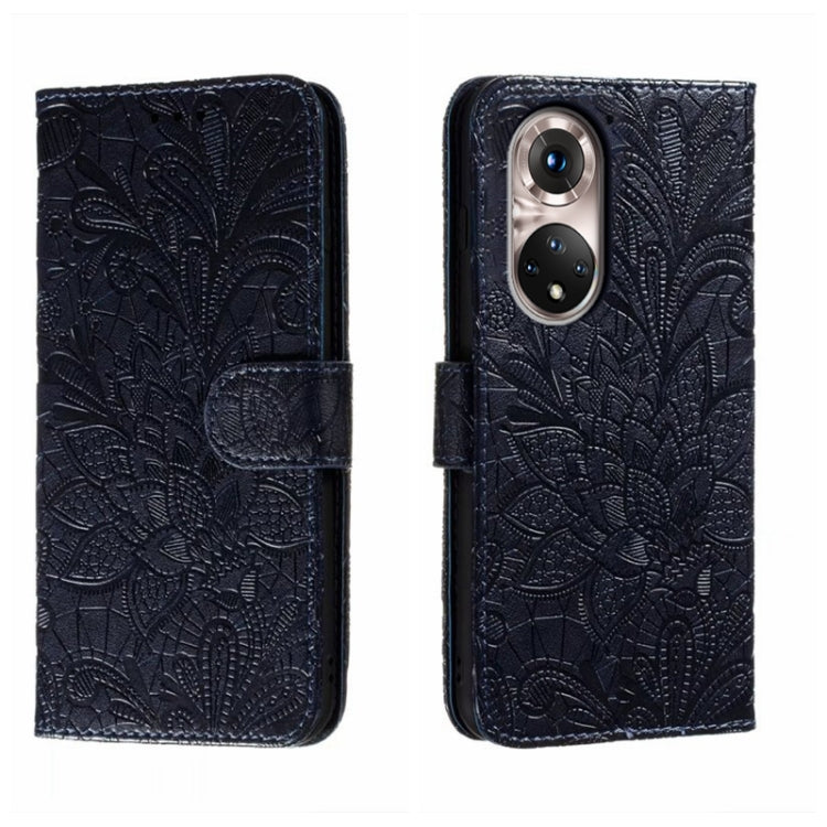 For Honor 50 Pro Lace Flower Embossing Flip Leather Phone Case