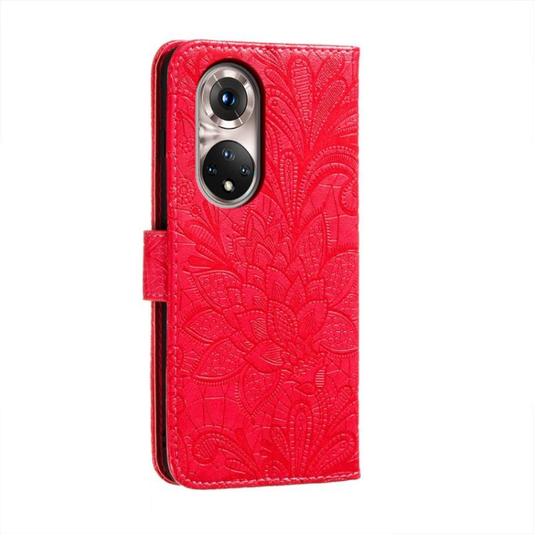For Honor 50 Pro Lace Flower Embossing Flip Leather Phone Case