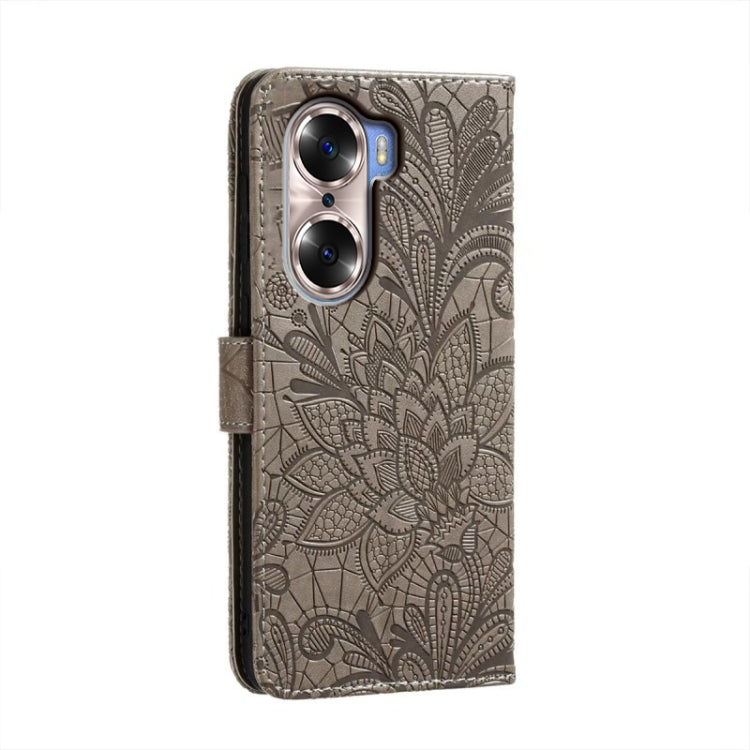 For Honor 60 Lace Flower Embossing Flip Leather Phone Case